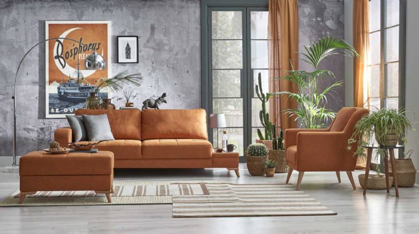 Chocolate Modern Sofa Set for small living room Elegance Designs