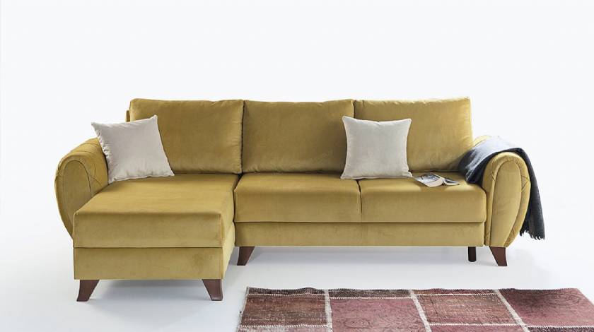 Goldenrod Modern Corner Sofa for small spaces