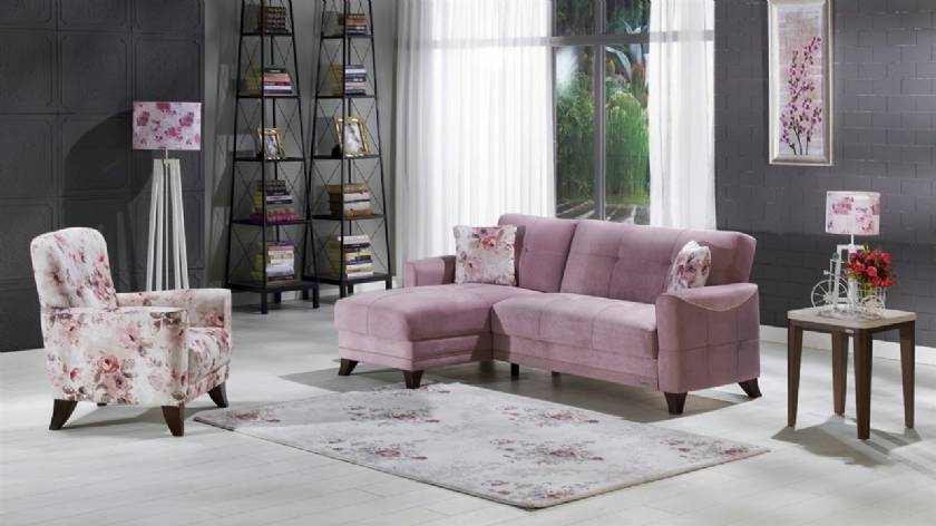 L shaped modern sofa with chair for small spaces pink sectional sofa