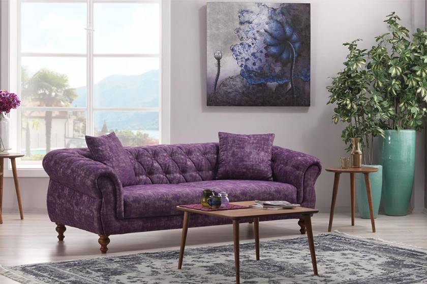 Purple Modern Couch Modern sofa Small space sofas