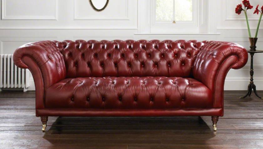 Red leather chesterfield sofa King Style Luxury