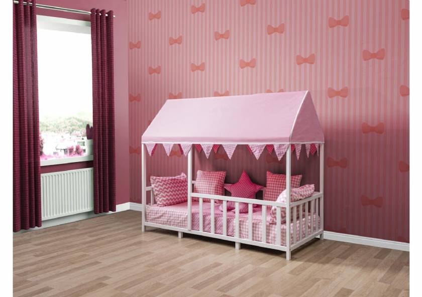 Wooden Montessori Baby Girl Cradle Pink Room Design
