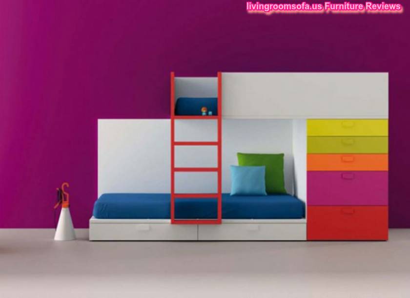 Fantastic Kids Furniture Bunk Bed Rainbow Storage Modern