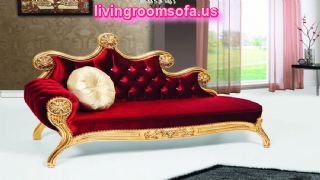  Josephine Red Velvet Carved Chaise Lounge Design