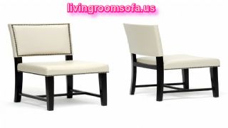  Nottingham Cream Faux Leather Modern Dining Chairs