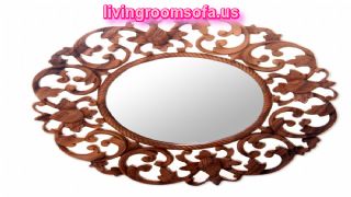  Oak Carved Rounded Antique Wall Mirror Design