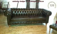 shiny leather chesterfield couch design