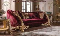 wonderful classic red couch fabric carved wooden