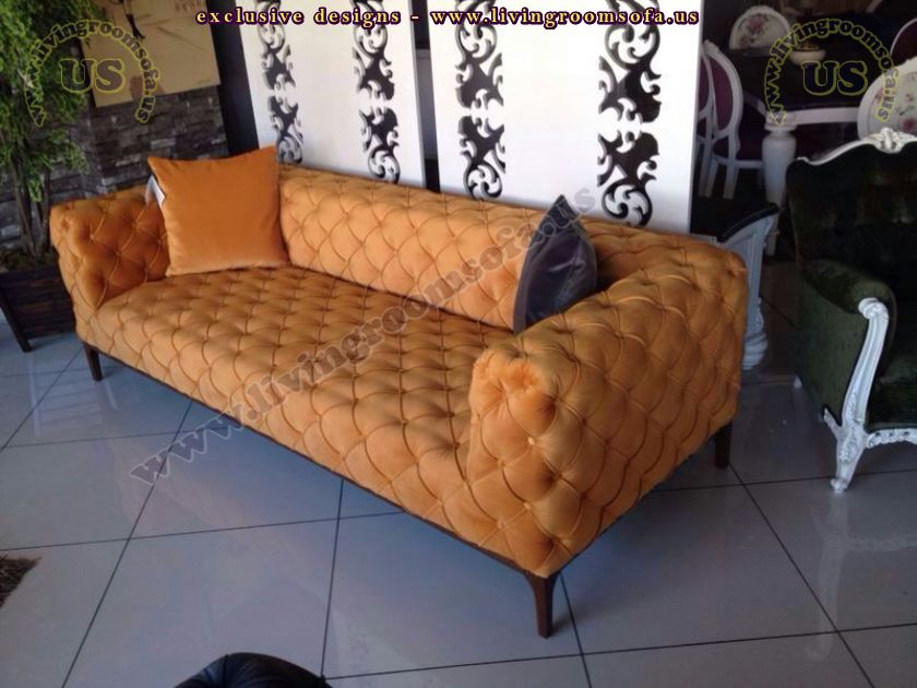 orange decorative couch design