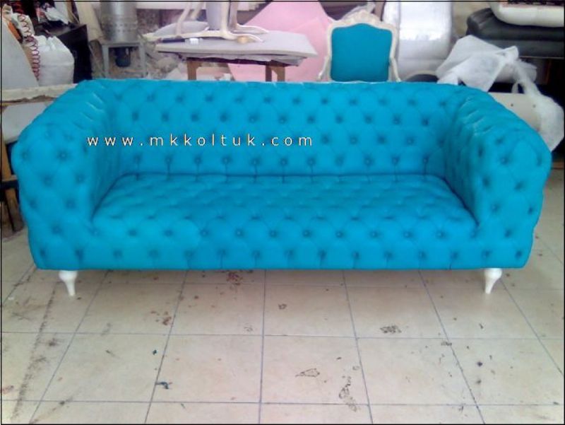 turquoise leather chesterfield sofa